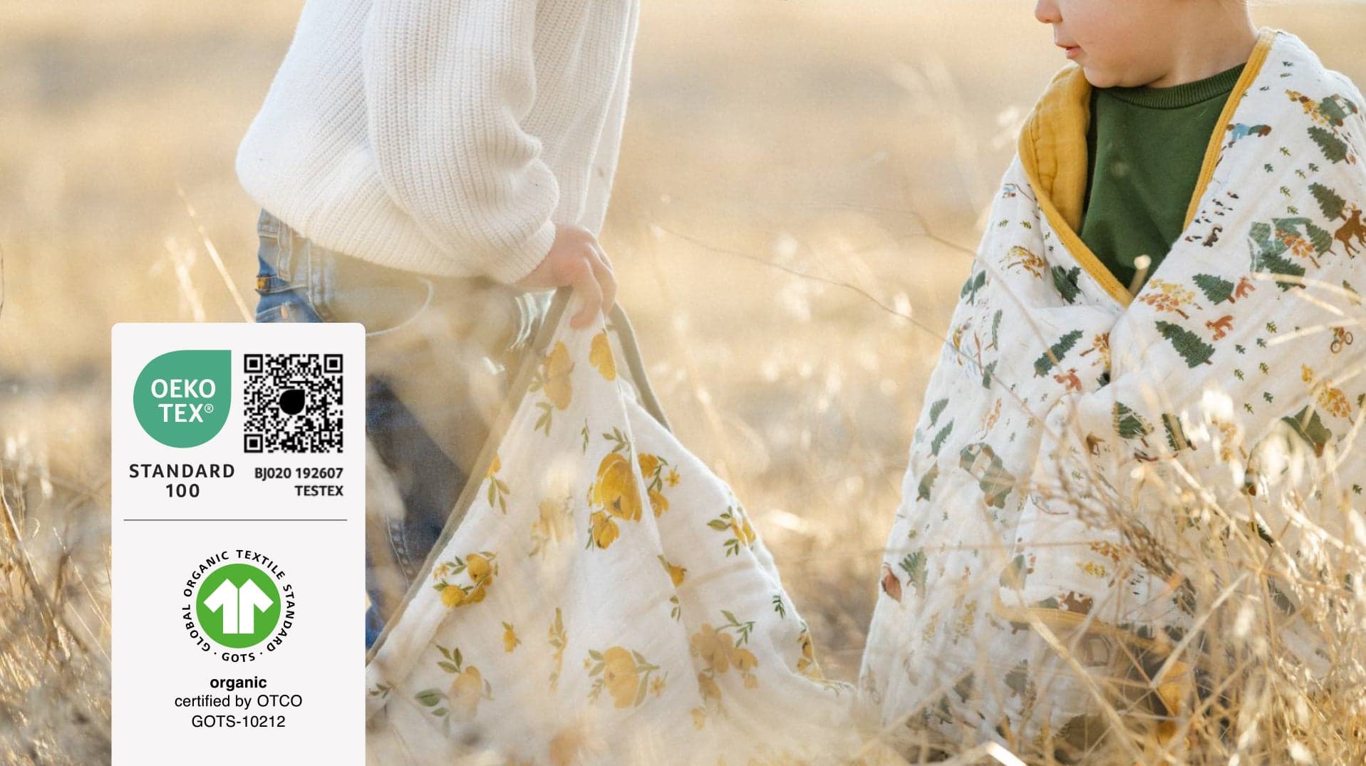 GOTS and OEKO-TEX certification badges